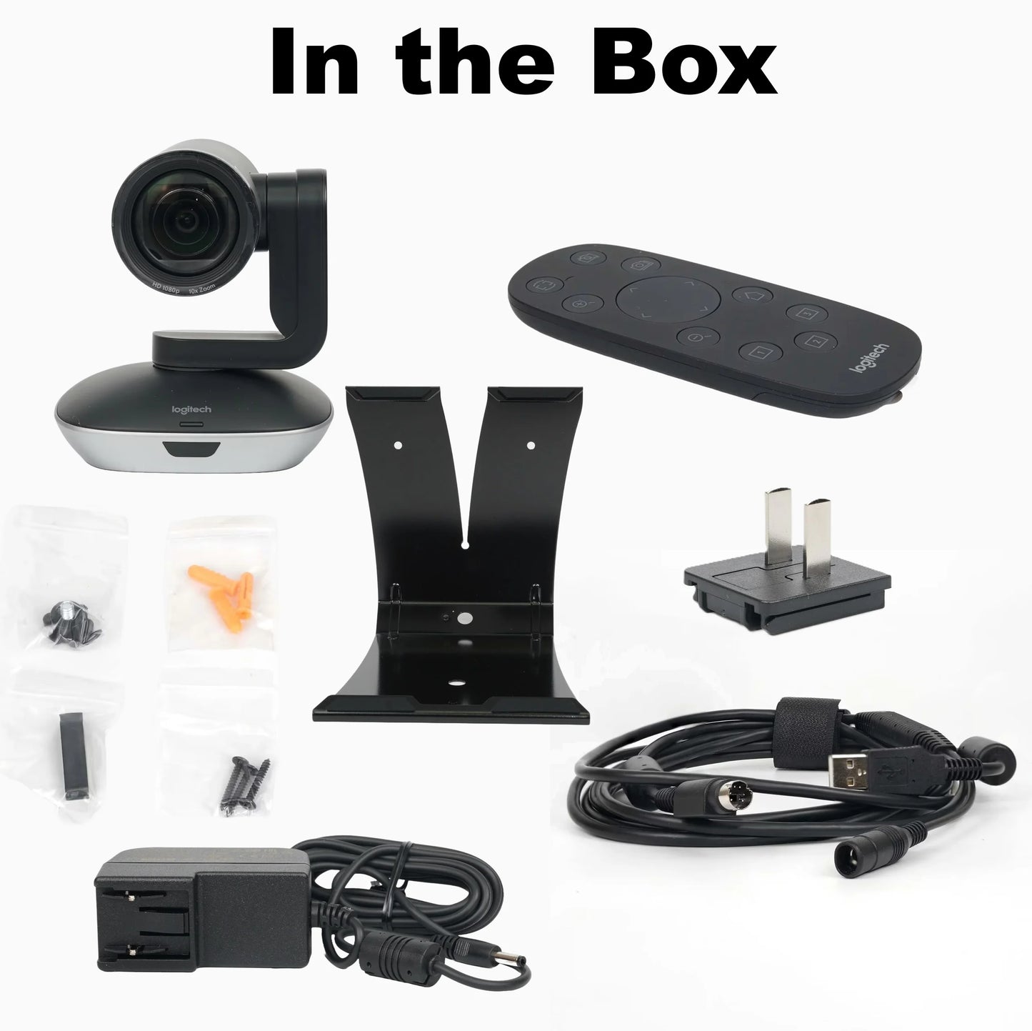 Logitech PTZ Pro 2 Full HD 1080p Video Camera With 10x Lossless Zoom, 260° Pan, 130° Tilt, Autofocus, Remote Control & Mount , USB Plug-And-Play, Multi-App Compatibility , Windows / macOS