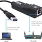 USB 3.0 to Ethernet Adapter, Driver Free 10/100/1000 Mbps Network RJ45 LAN Wired Gigabit Ethernet Adapter for Windows 10, 8.1, 7, XP, Linux, Mac OS, Chrome OS