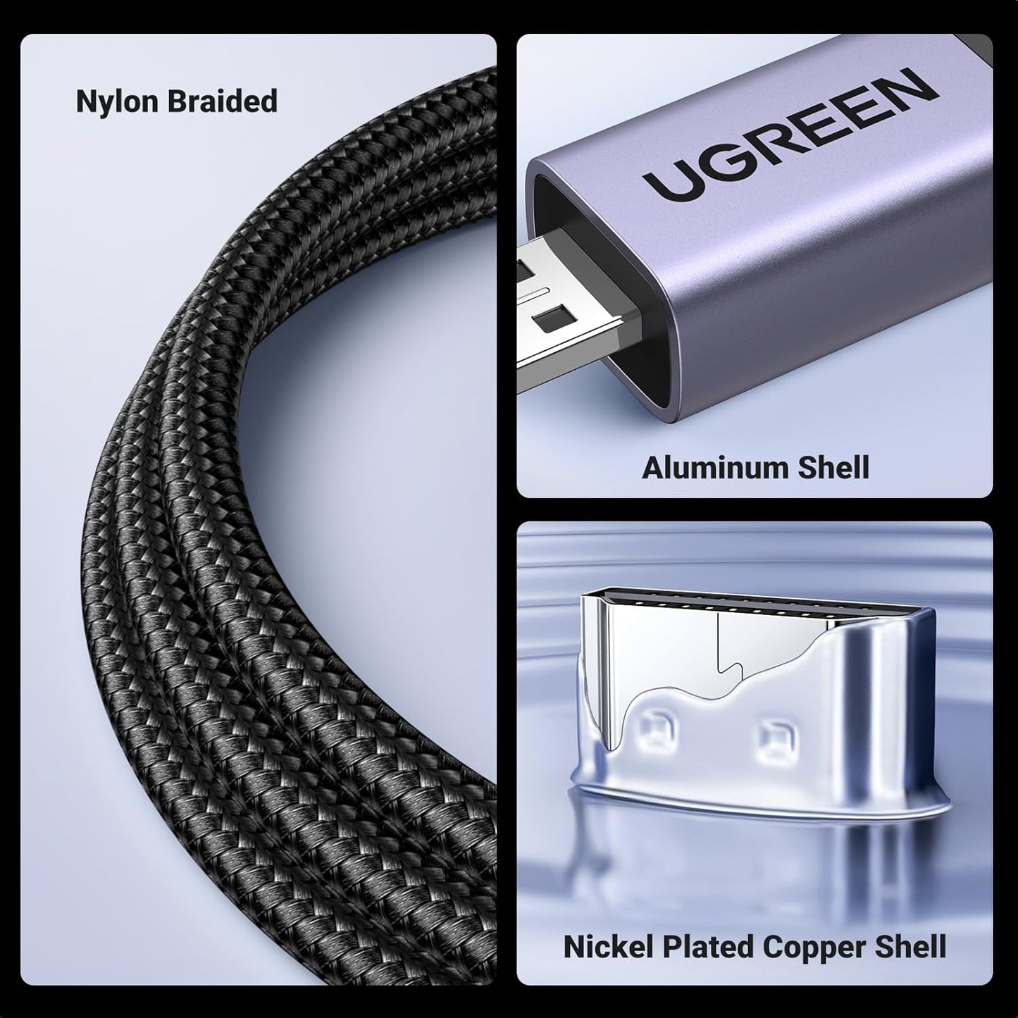 UGREEN 8K Micro HDMI To HDMI Cable 2-meters, HDMI 2.1 48Gbps, 8K@60Hz, 4K@240Hz, HDR eARC Dolby Atmos , Braided Aluminum Shell , Ultra High Speed | HD164 15517