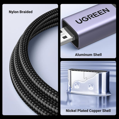 UGREEN 8K Micro HDMI To HDMI Cable 2-meters, HDMI 2.1 48Gbps, 8K@60Hz, 4K@240Hz, HDR eARC Dolby Atmos , Braided Aluminum Shell , Ultra High Speed | HD164 15517