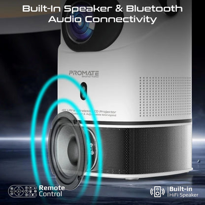 4K Ultra HD Wireless LCD Projector With Built-in Speaker And Monopod Stand – High-Resolution Display, Seamless Connectivity, Portable Design, And Immersive Audio