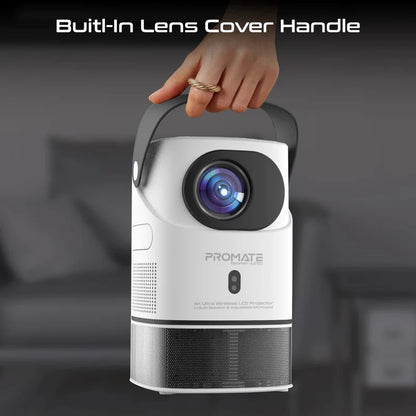 4K Ultra HD Wireless LCD Projector With Built-in Speaker And Monopod Stand – High-Resolution Display, Seamless Connectivity, Portable Design, And Immersive Audio