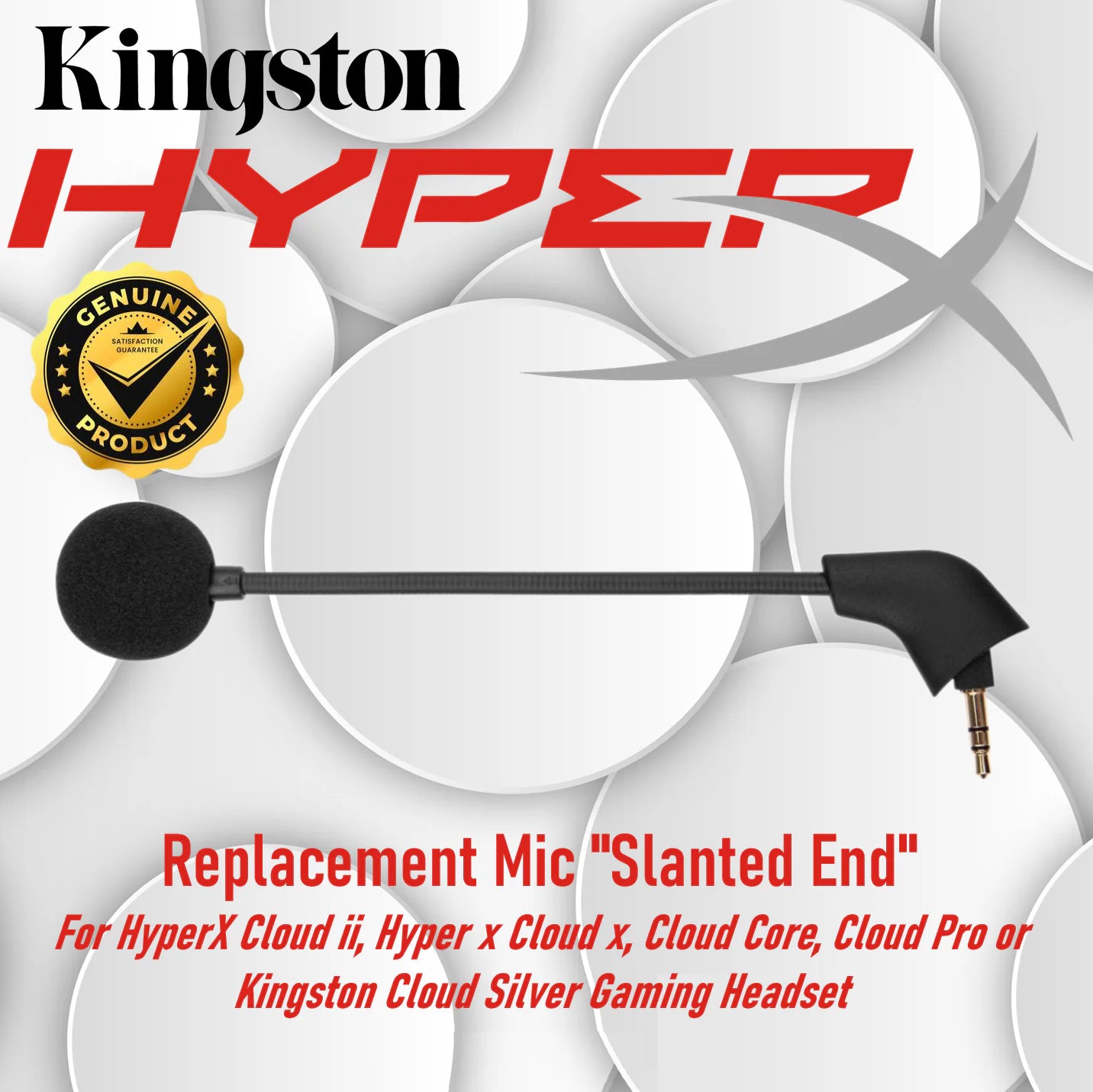 HyperX  Mic Replacement for Cloud II, Hyper x Cloud x, Cloud Core, Cloud Pro or Kingston Cloud Silver Gaming Headset 3.5 mm Microphone