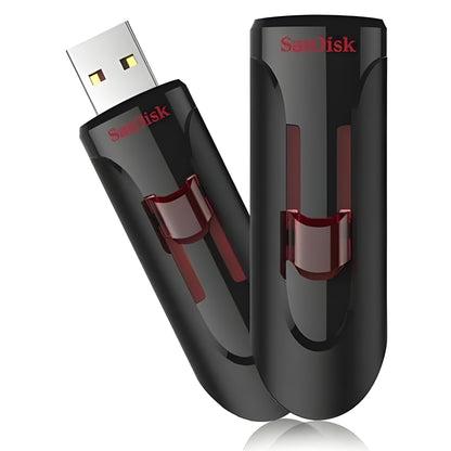 Sandisk Cruzer Glide 3.0 USB-A Flash Drive  256GB – Supports Password Protection –  Backward Compatibility with USB 2.0 Ports –  Retractable Design – SDCZ600-256G-G35