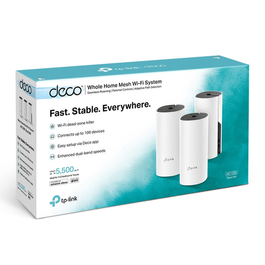 TPLINK AC1200 Deco M4 3PACK Home Mesh WiFi System