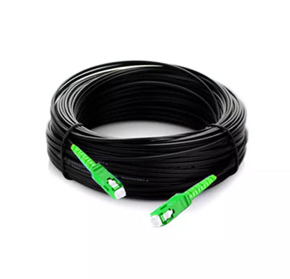 Simplex Fiber Cable SC  to SC  | Single Mode 3mm | Fiber Drop Cable 9/125um Fiber Patch Cord FTTH Drop Cable – Steel Wire Black LSZH Jacket - 50M | 70M