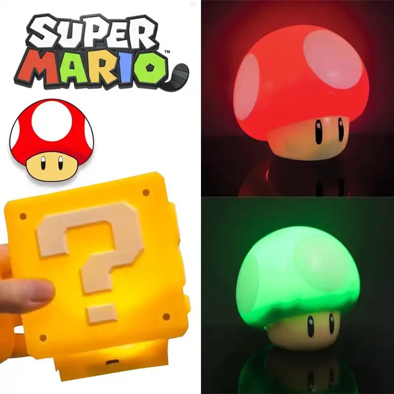 Super Mario Bros Mushroom 1UP Light with Sound, Nintendo Collectable Light Up Figure - Green