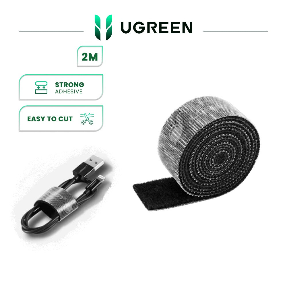 UGREEN VELCRO SELF ADHESIVE CABLE ORGANISER | Strong Adhesion | Reusable | 2m Length 20mm Width
