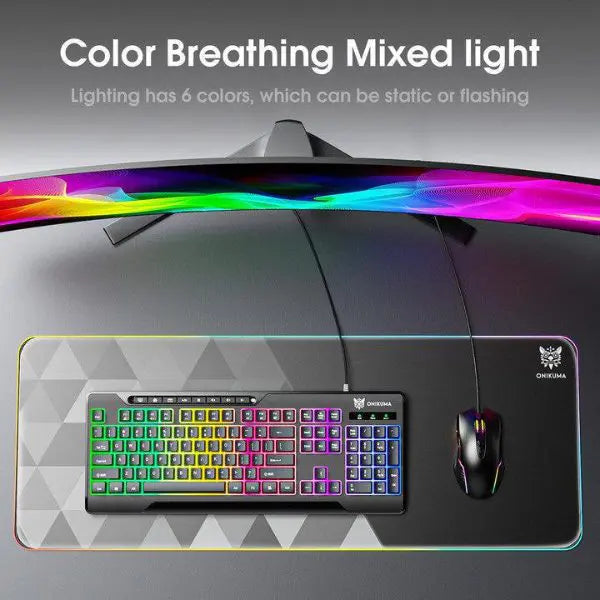 Onikuma G32 Gaming Keyboard - Wired - RGB Lighting - 104 Keys - Black