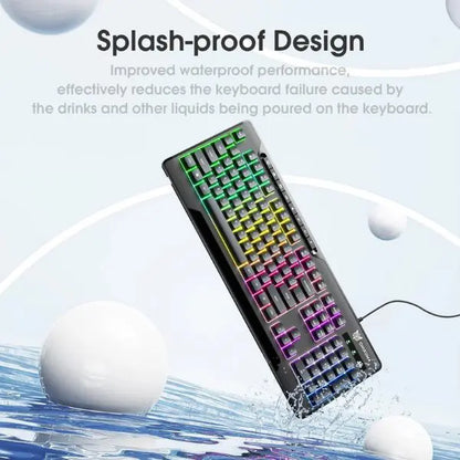 Onikuma G32 Gaming Keyboard - Wired - RGB Lighting - 104 Keys - Black