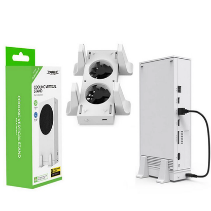 مروحة تبريد مزدوجة من Dobe لوحدة تحكم Xbox Series S مع حامل عمودي 