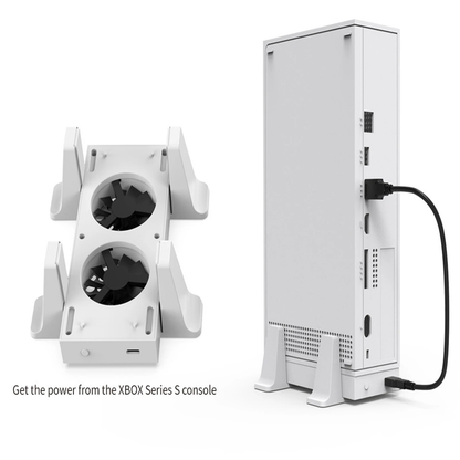 مروحة تبريد مزدوجة من Dobe لوحدة تحكم Xbox Series S مع حامل عمودي 
