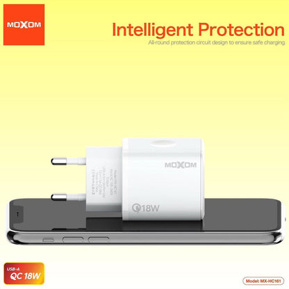 MOXOM QC18W USB-A Fast Charger with Cable - Lightning | Type-C