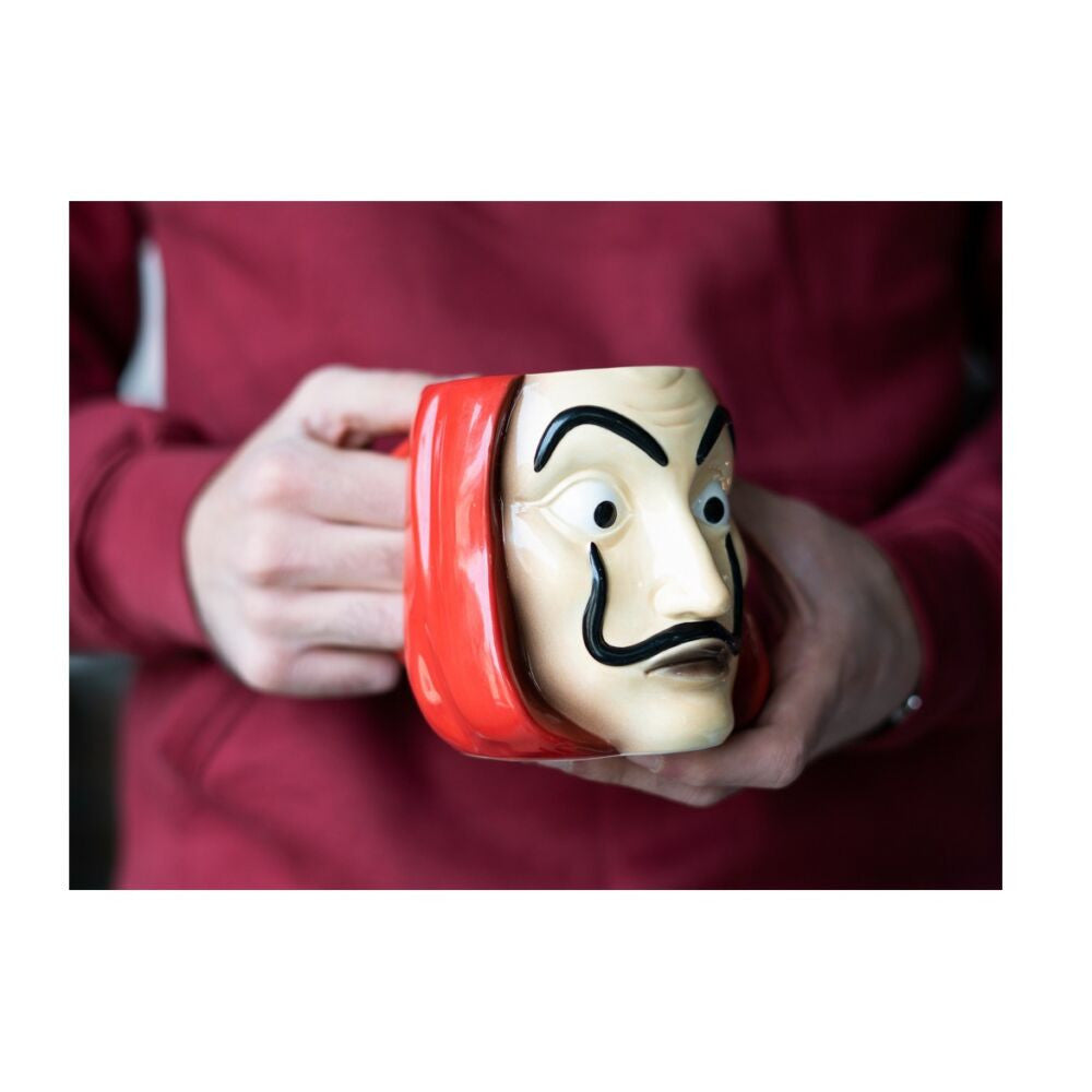 Grupo Erik Money Heist 3D Ceramic Mug | 35 cl - 350 ml | Money Heist Mug | Coffee Mug | Tea Mug | Money Heist Mask | Cool Gifts