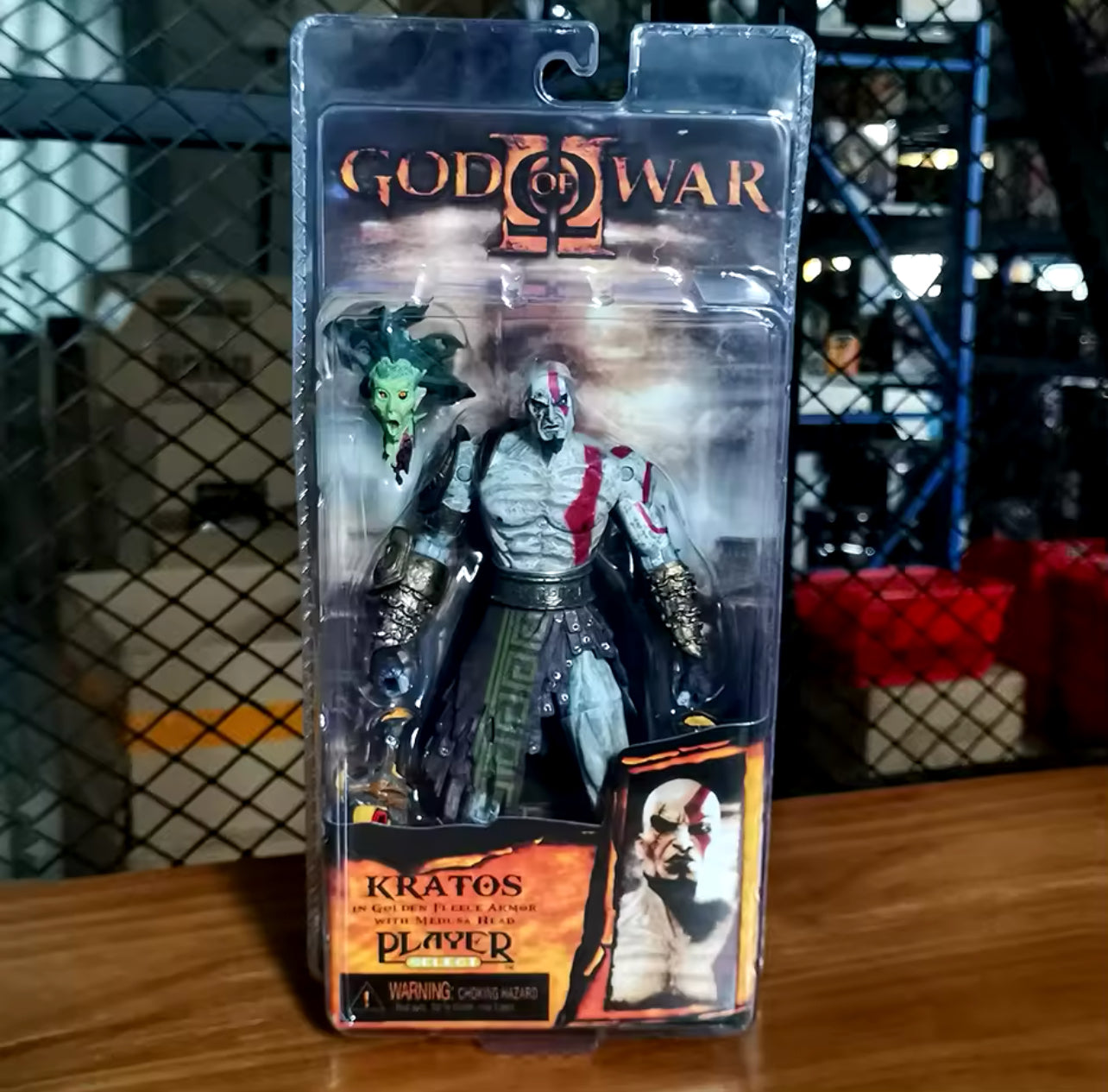 God Of War Kratos In Golden Fleece Armor With Medusa Head Action Figure Collectible