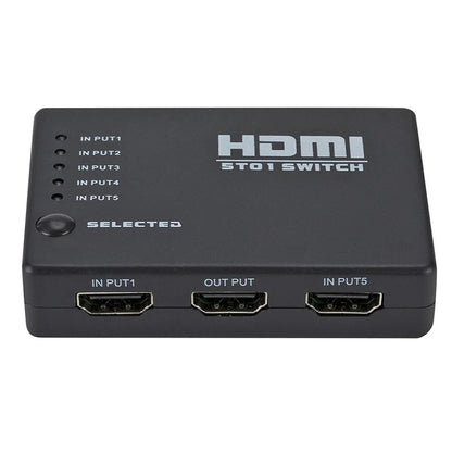 موزع ومحدد ومحول HDMI 5 في 1 مع جهاز تحكم عن بعد بالأشعة تحت الحمراء