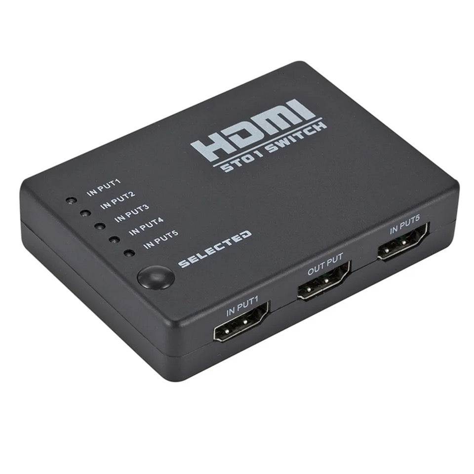HDMI 5 In 1 Out Switch Selector Splitter Hub With IR Remote