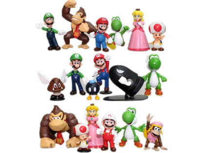 مجموعة مجسمات سوبر ماريو المكونة من 6 قطع - 3 نماذج 