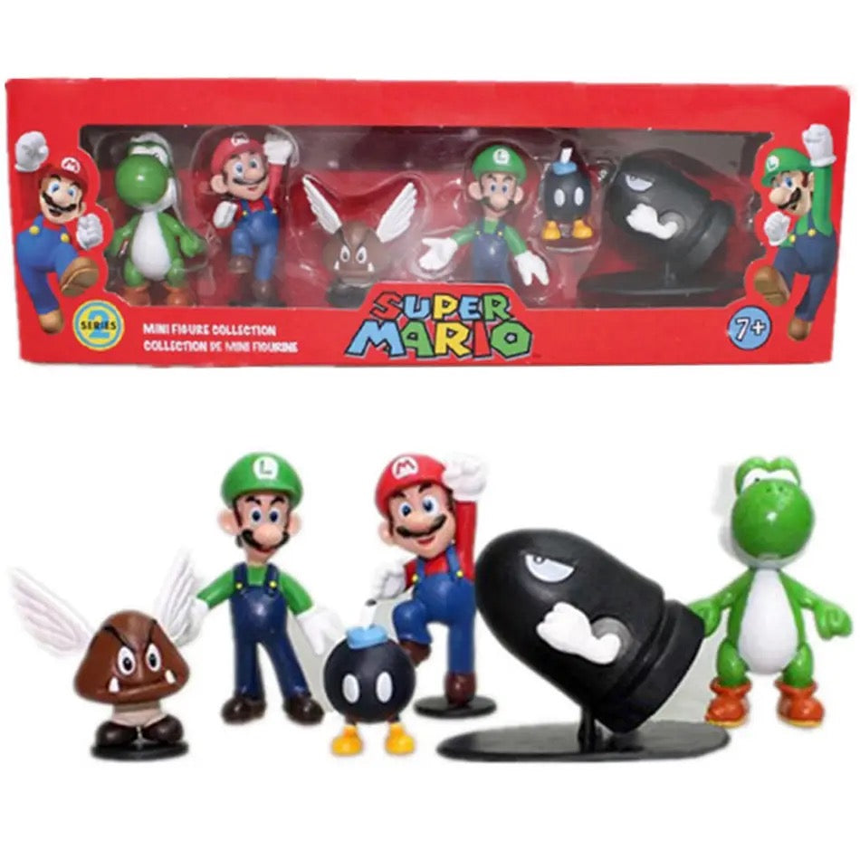 Super Mario 6 Pieces Figure Set Collection - 3 Models