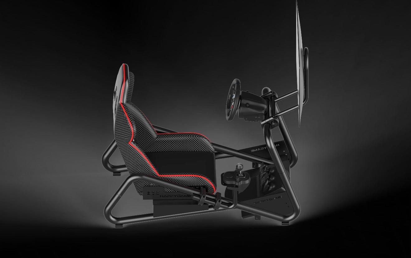 HypeGame Racing Steering Wheel Simulator With Monitor/TV Bracket - Black/Red