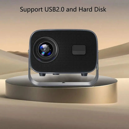 A10 LED Smart Projector Android 13 Dual WiFi Bluetooth 5.0 200 ANSI Lumens Auto Focus Portable Dual 5W Speakers Adjustable 40-160 Inch Projection