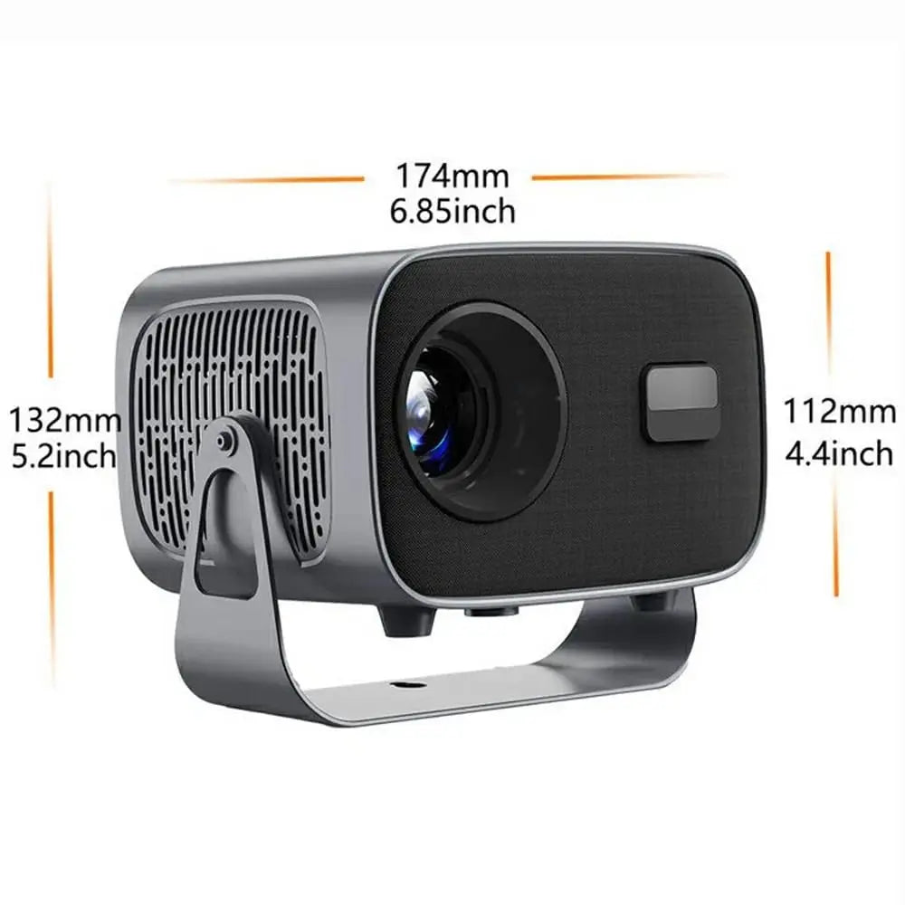 A10 LED Smart Projector Android 13 Dual WiFi Bluetooth 5.0 200 ANSI Lumens Auto Focus Portable Dual 5W Speakers Adjustable 40-160 Inch Projection