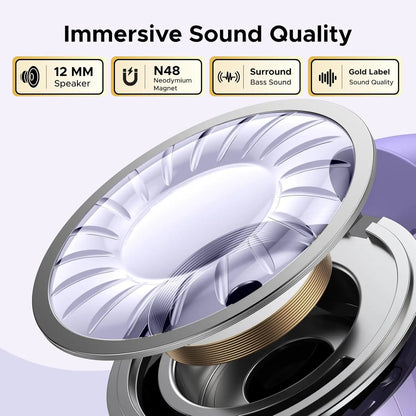 UGREEN HiTune S3 Open Ear Bluetooth 5.4 Earbuds 30H Playtime IPX5 Waterproof Clip-On Headphones, 12mm Drivers, ENC Mic, Low Latency Game Mode - Purple | White | Black