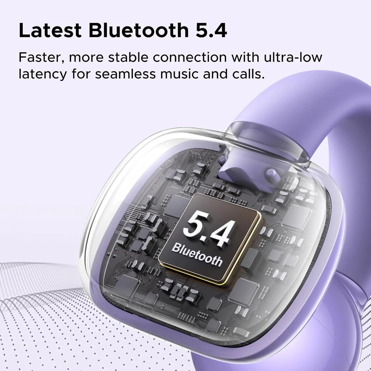 UGREEN HiTune S3 Open Ear Bluetooth 5.4 Earbuds 30H Playtime IPX5 Waterproof Clip-On Headphones, 12mm Drivers, ENC Mic, Low Latency Game Mode - Purple | White | Black
