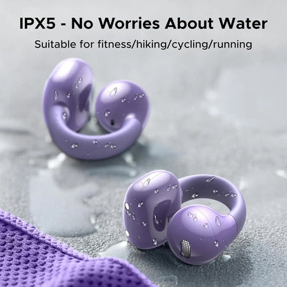 UGREEN HiTune S3 Open Ear Bluetooth 5.4 Earbuds 30H Playtime IPX5 Waterproof Clip-On Headphones, 12mm Drivers, ENC Mic, Low Latency Game Mode - Purple | White | Black