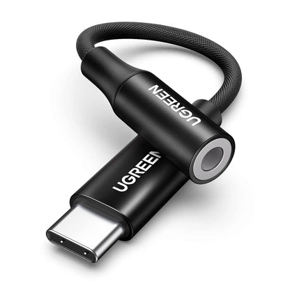 UGREEN USB-C To 3.5mm Audio Adapter – 24bit/96kHz Hi-Fi DAC, AUX Headphone Jack, Inline Control, Braided Cable, Compatible With iPhone 17/16, Galaxy S26/S25, Pixel, iPad, PS5