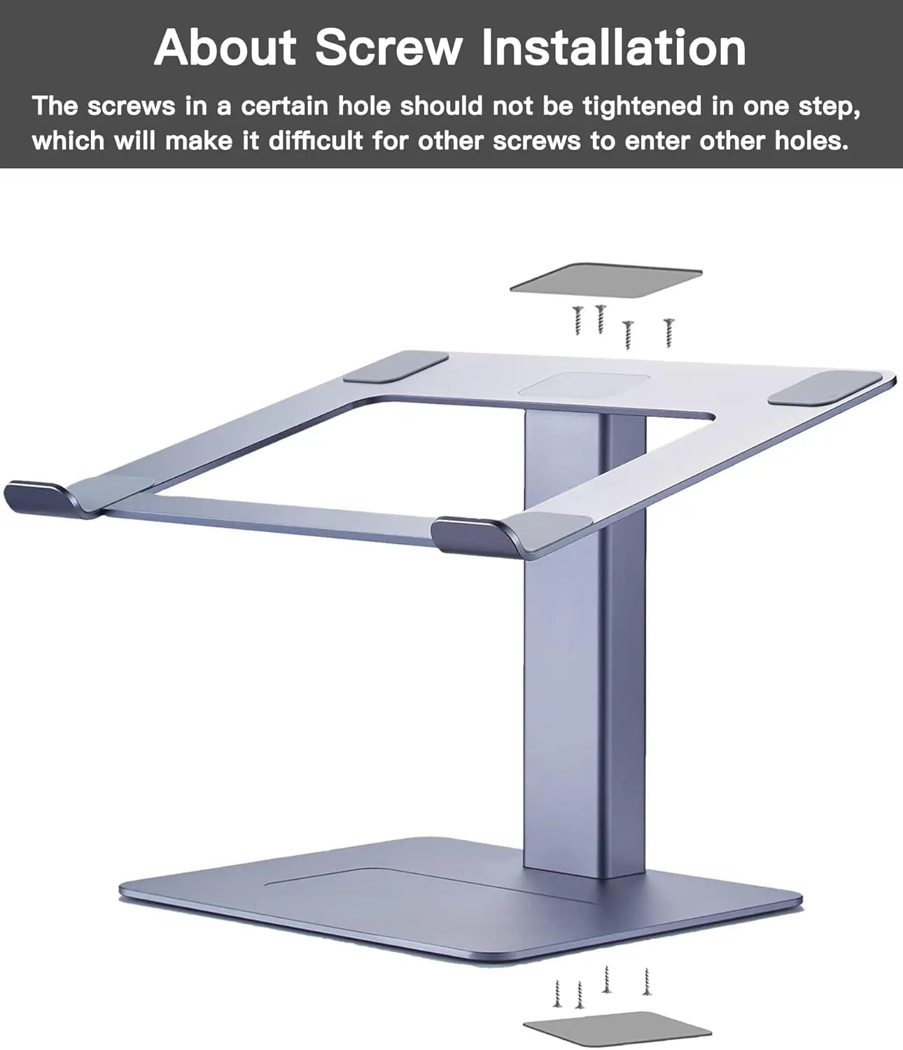 N104 Adjustable Laptop Stand Sit Stand, 8.7 To 15 Inch Adjustable Height Range, Heavy Duty Metal Build, Quick Lock Adjustment, Ergonomic Eye Level Design, Supports 13.3 To 17.3 Inch Laptops