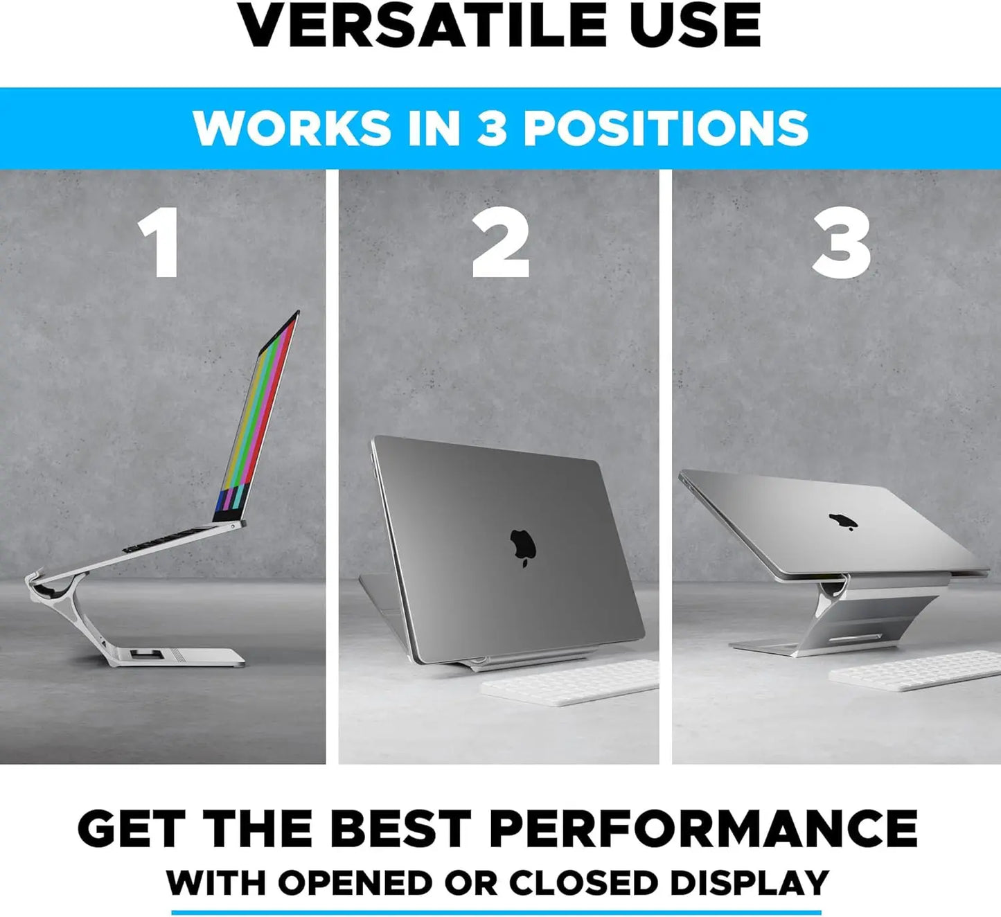 Multi-Position 4 Slot Vertical Laptop Stand, Aluminum Adjustable Dock For Up To 4 Devices, Laptop – Tablet – Phone Universal Holder, 0.5 To 1.5 Inch Thickness Hold, Anti Scratch Silicone Stable Base | Grey ~ N96