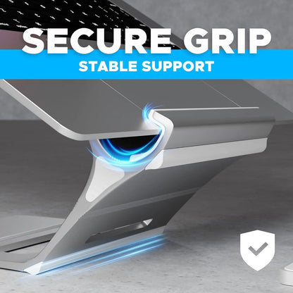 Multi-Position 4 Slot Vertical Laptop Stand, Aluminum Adjustable Dock For Up To 4 Devices, Laptop – Tablet – Phone Universal Holder, 0.5 To 1.5 Inch Thickness Hold, Anti Scratch Silicone Stable Base | Grey ~ N96