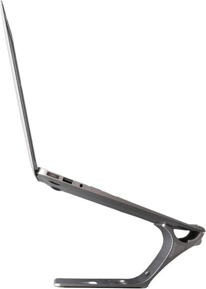 Multi-Position 4 Slot Vertical Laptop Stand, Aluminum Adjustable Dock For Up To 4 Devices, Laptop – Tablet – Phone Universal Holder, 0.5 To 1.5 Inch Thickness Hold, Anti Scratch Silicone Stable Base | Grey ~ N96