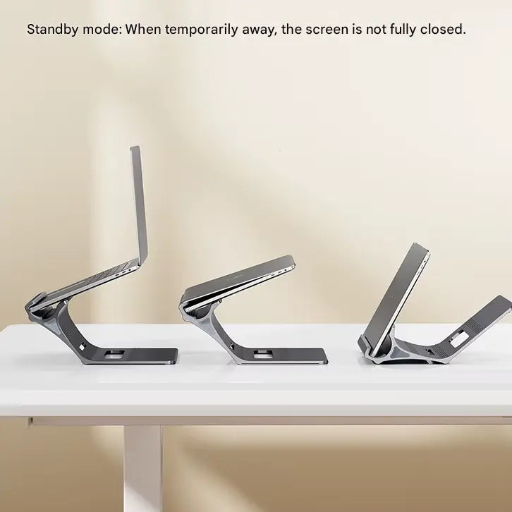 Multi-Position 4 Slot Vertical Laptop Stand, Aluminum Adjustable Dock For Up To 4 Devices, Laptop – Tablet – Phone Universal Holder, 0.5 To 1.5 Inch Thickness Hold, Anti Scratch Silicone Stable Base | Grey ~ N96