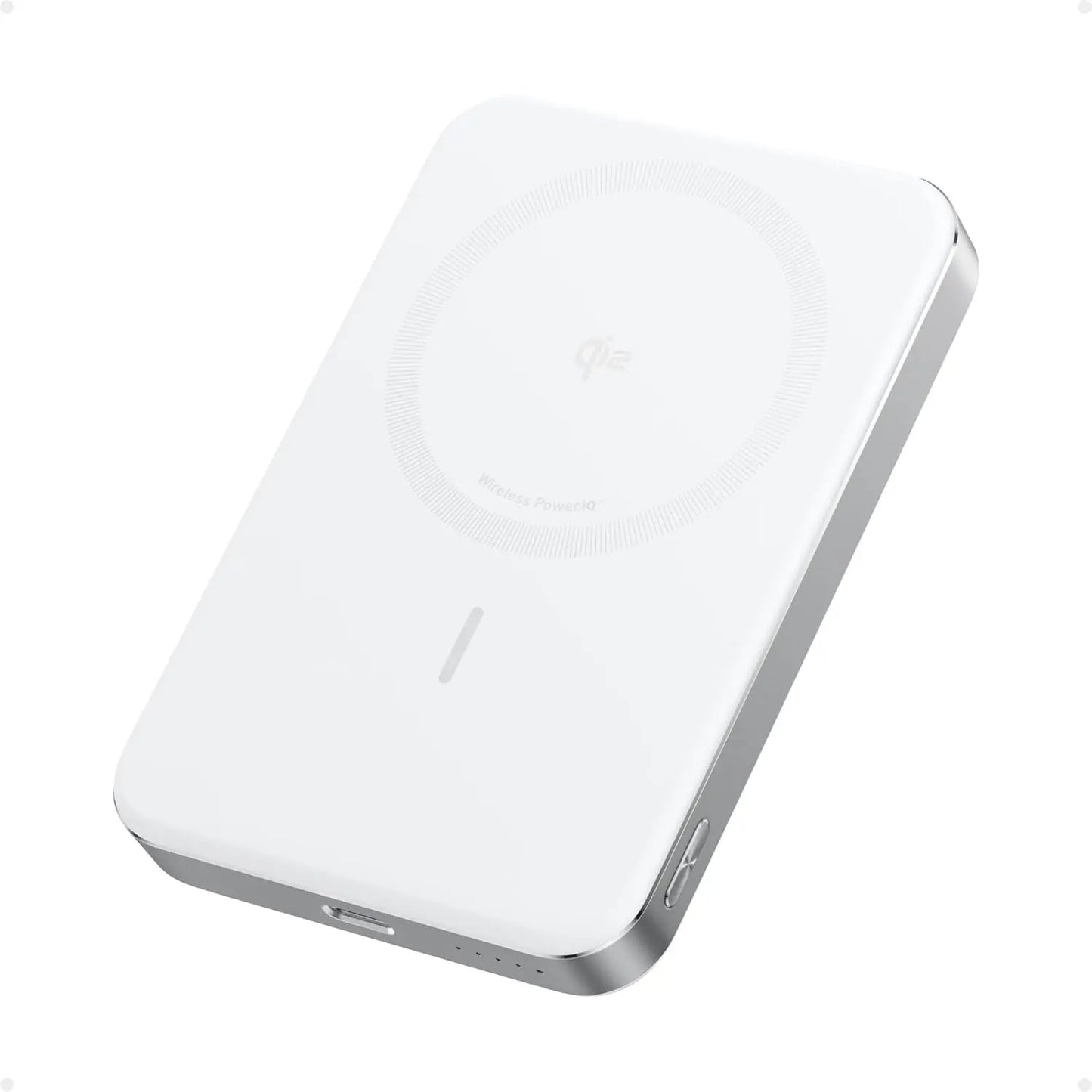 Anker MagGo 10,000mAh Ultra-Slim Qi2 Magnetic Power Bank, 15W MagSafe Wireless Charging, 30W USB-C PD Fast Charging, ActiveShield Safety, For iPhone 17/16/15/14 | WHITE SILVER