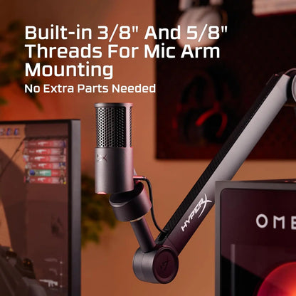 HyperX SoloCast 2 USB Gaming Microphone, 24-Bit 96kHz Condenser Mic, Cardioid Pattern, Tap-To-Mute, USB-C, Built-In Shock Mount & Pop Filter For PC