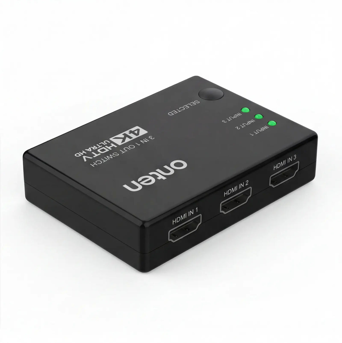 ONTEN OTN-CS341 HDMI Switch 3 In 1 Out, 4K Ultra HD Multi-Source HDMI Selector with Manual Select Button and LED Indicators