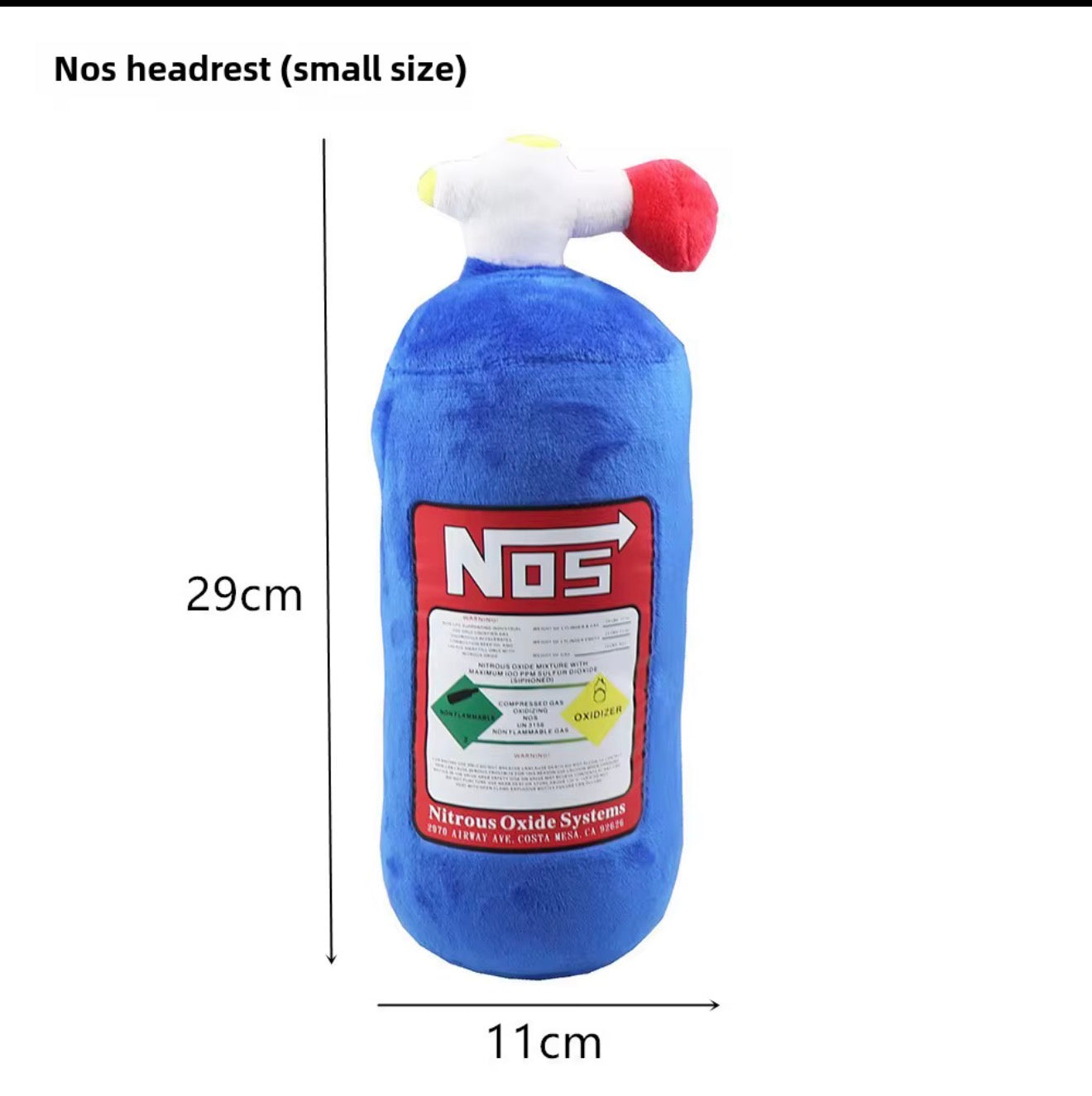 NOS Nitrous Oxide Bottle Soft Plush Stuffed Pillow Gifts Car Decor Headrest Neck rest