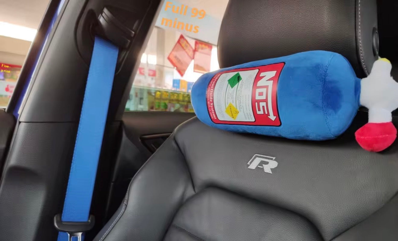 NOS Nitrous Oxide Bottle Soft Plush Stuffed Pillow Gifts Car Decor Headrest Neck rest