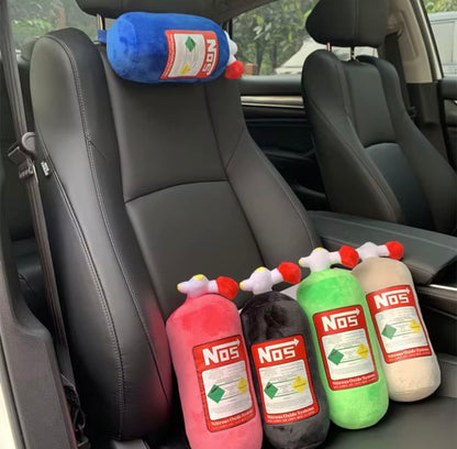 NOS Nitrous Oxide Bottle Soft Plush Stuffed Pillow Gifts Car Decor Headrest Neck rest