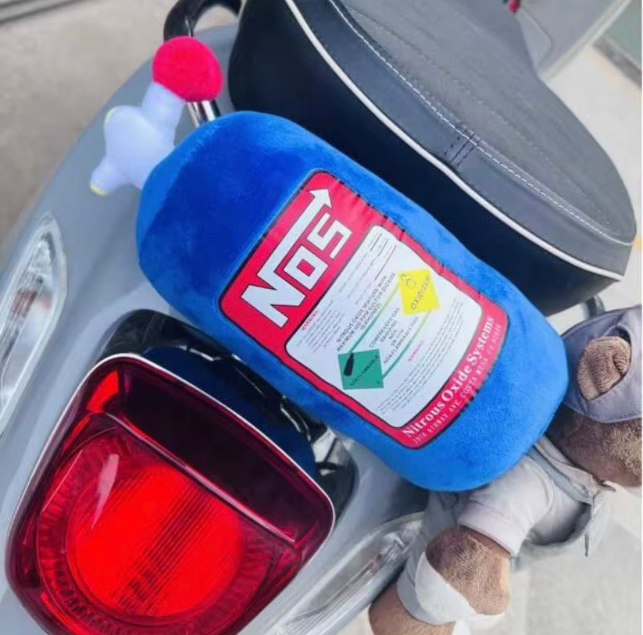 NOS Nitrous Oxide Bottle Soft Plush Stuffed Pillow Gifts Car Decor Headrest Neck rest