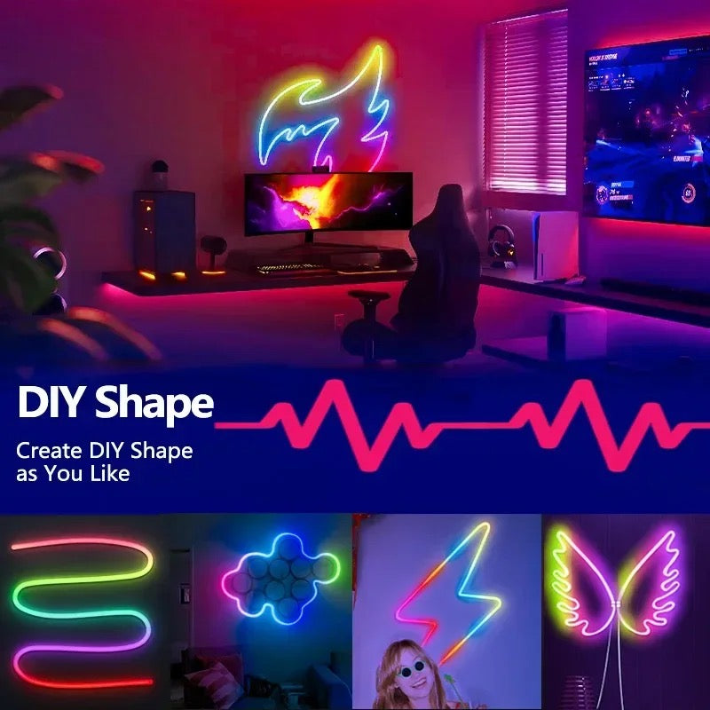 RGB Neon IP67 WIFI Neon Rope Light DIY Bar APP Control Music Sync