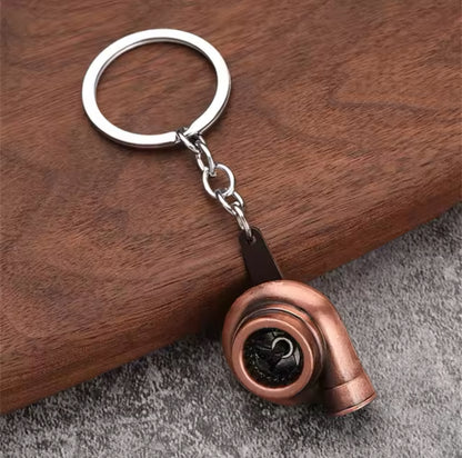 Car Turbo Charger Metal Keychain - 7 Colors