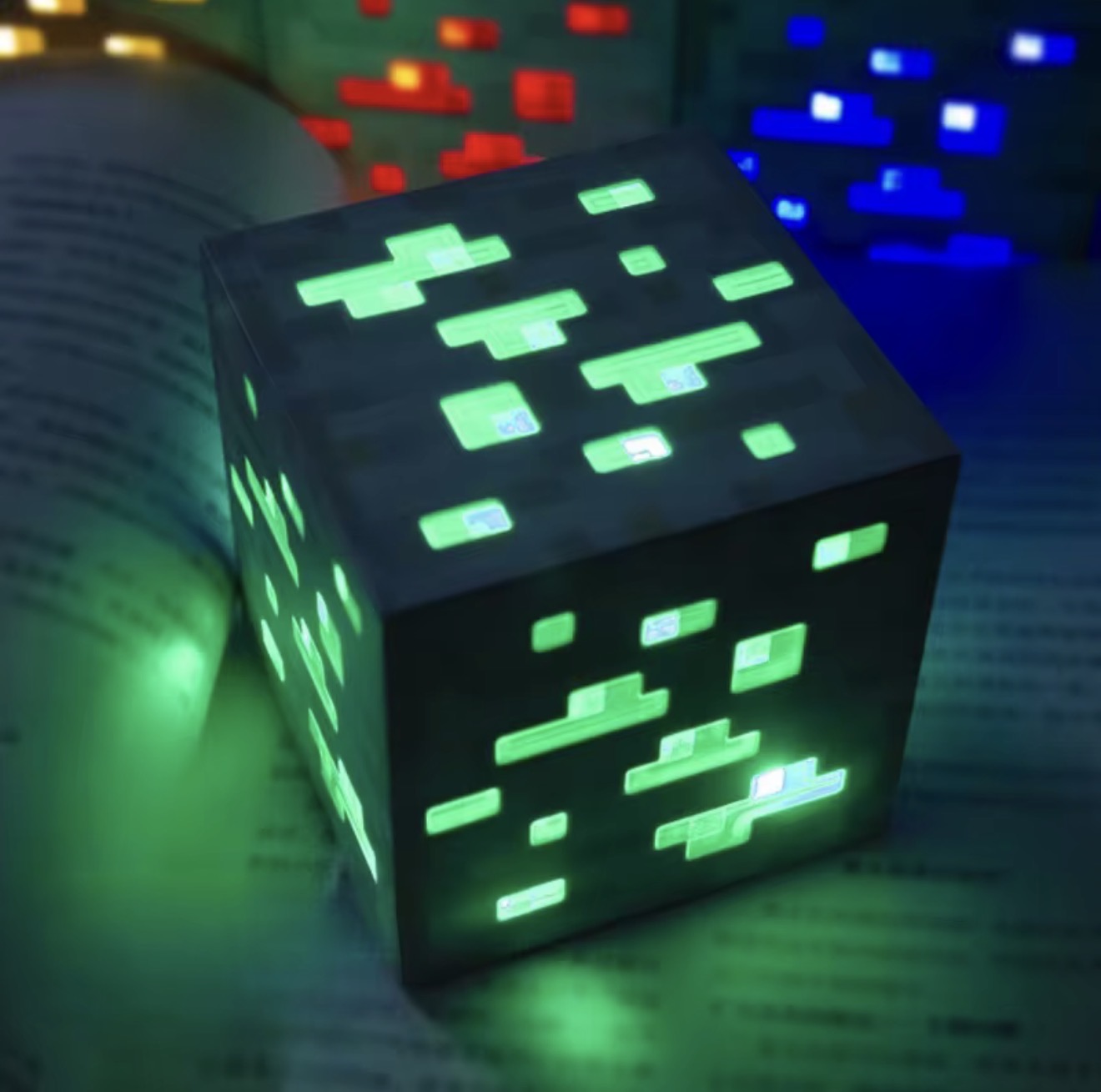 Minecraft ORE Block Lights LED Night Lamp USB Rechargeable - Red | Yellow | Blue | Green