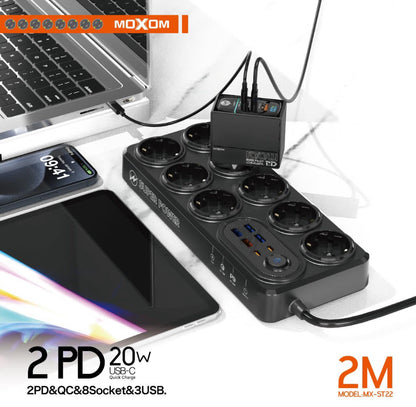 MOXOM MX-ST22 PD&QC 14 IN 1 High Duty Power Strip