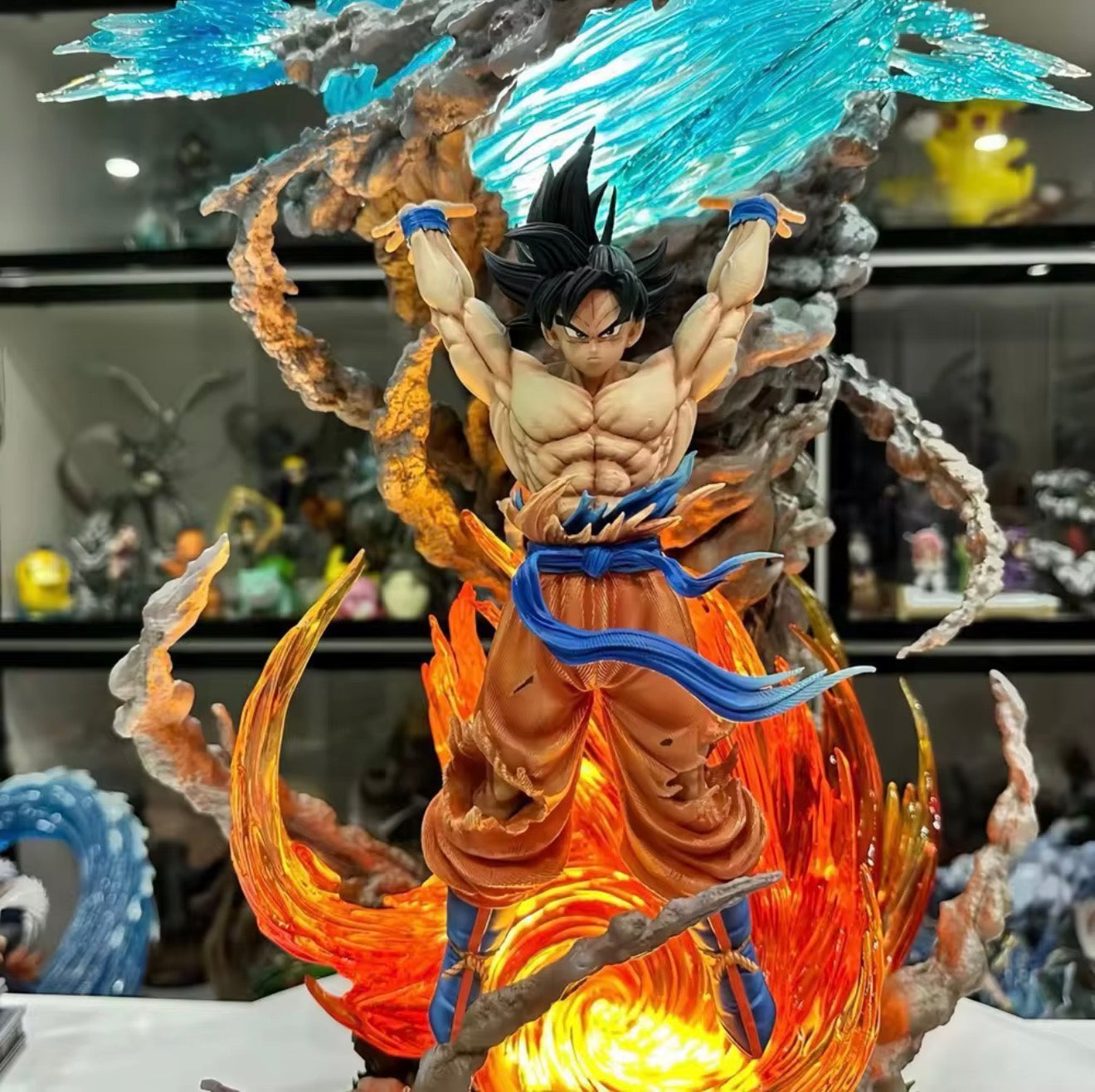 Dragon Ball Z Goku Spirit Bomb With Light 23CM Anime PVC Figure