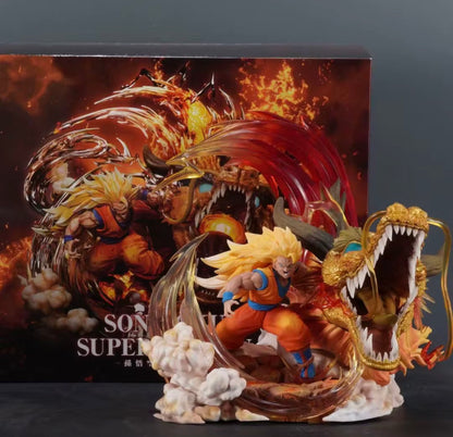 Dragon Ball Z Goku Super Saiyan 3 Burst Dragon Fist 35CM Anime PVC Figure