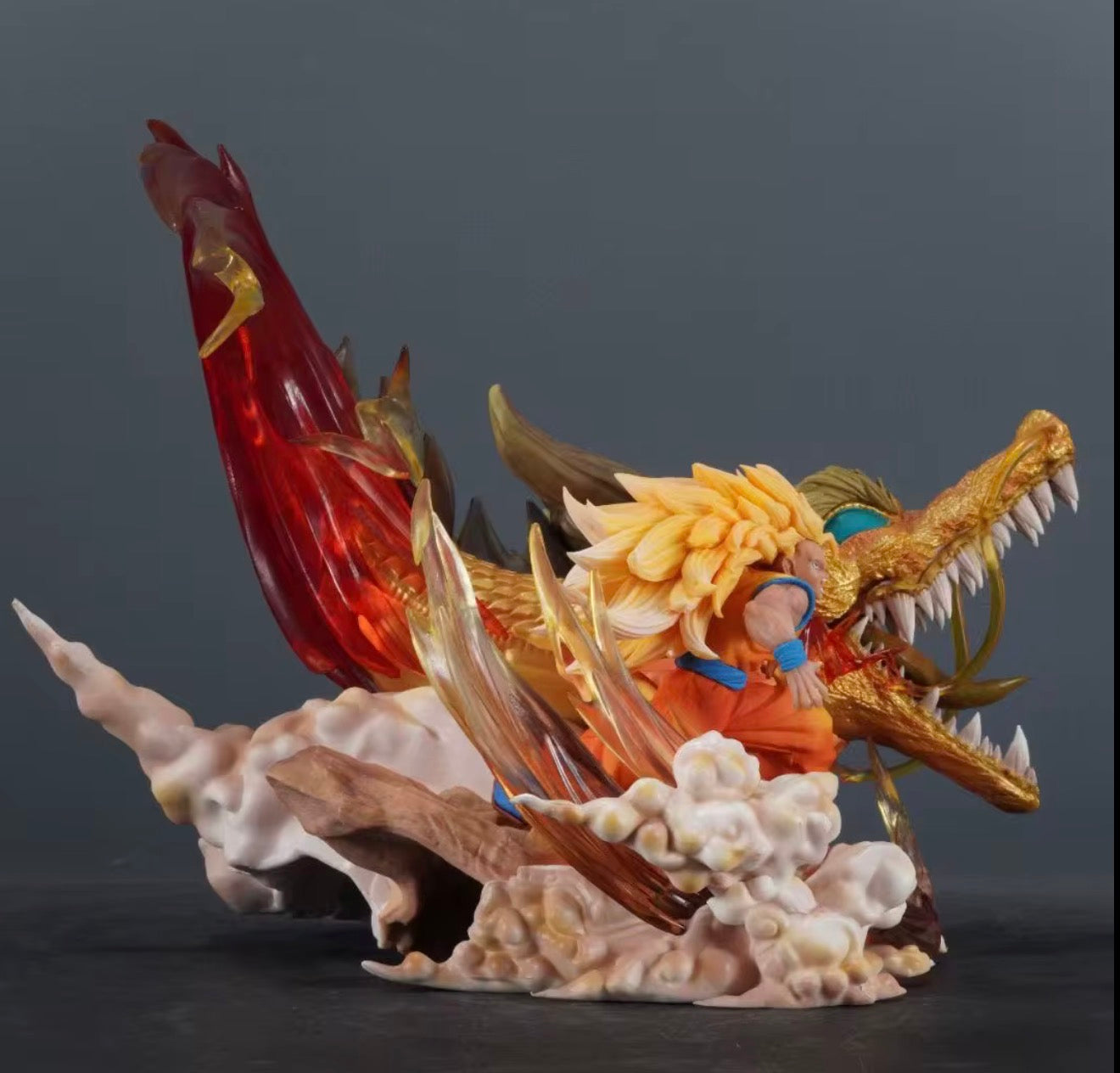 Dragon Ball Z Goku Super Saiyan 3 Burst Dragon Fist 35CM Anime PVC Figure