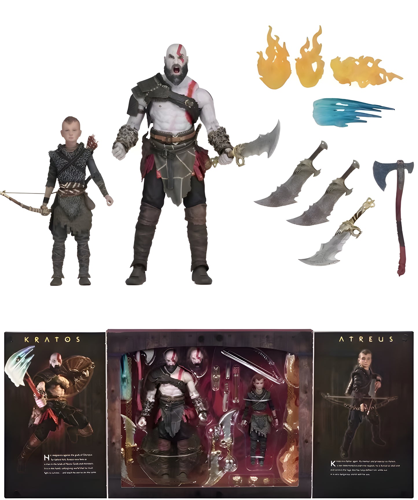NECA God of War Kratos & Atreus 7" Action Figure Collection